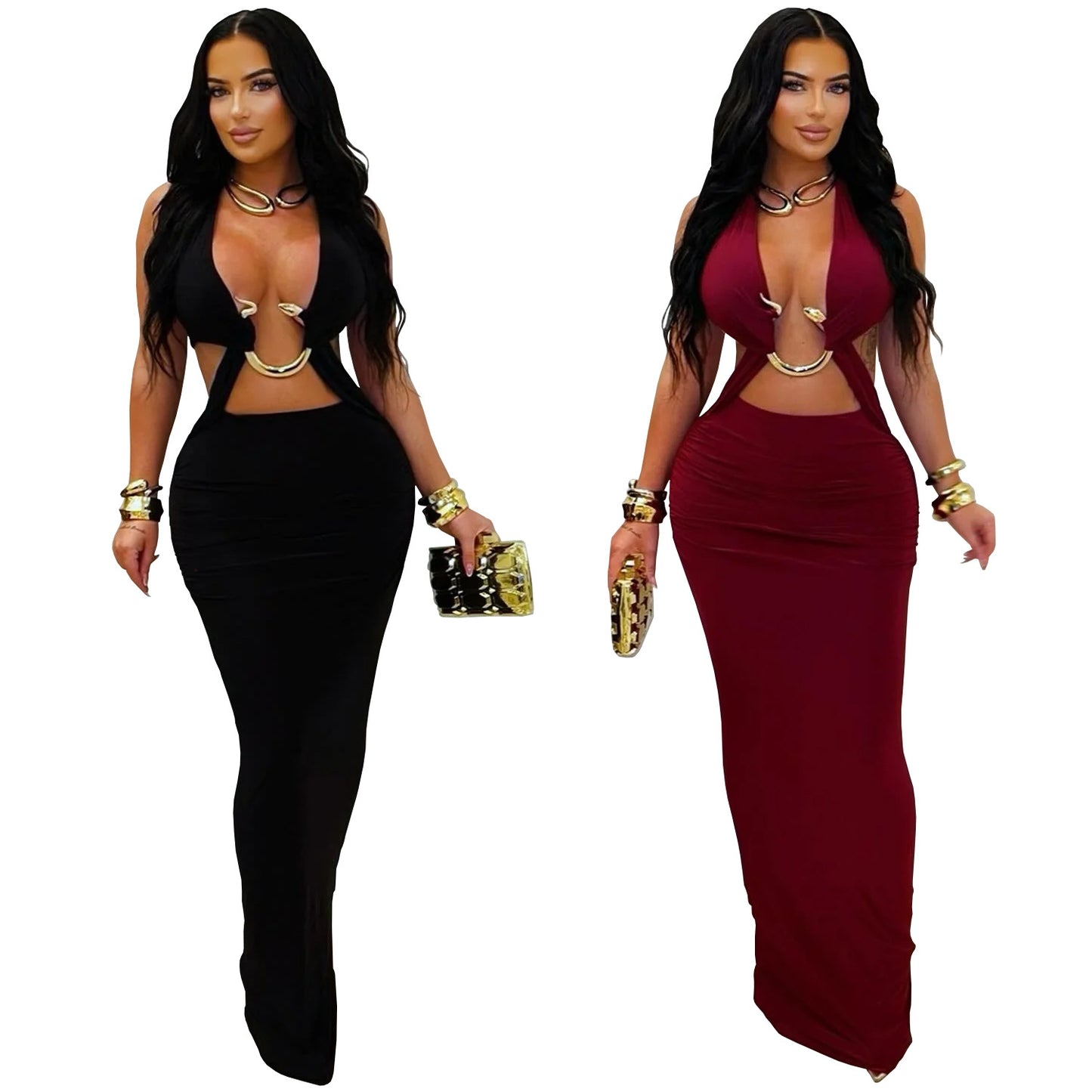 XYZ C7572 slim fit tied arm covering dress