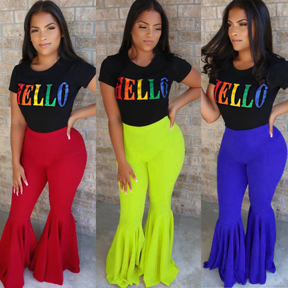 GY (S-5XL) K8825 slim-fit ruffled nightclub pants