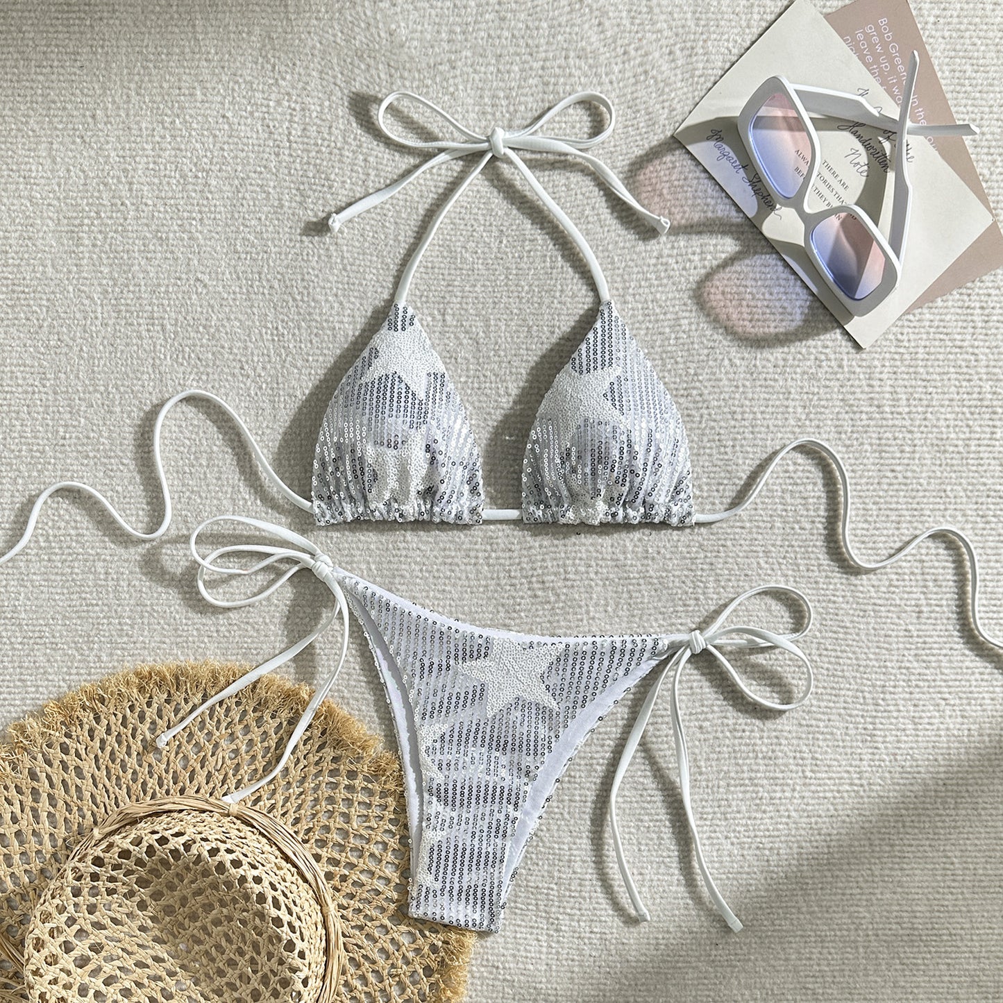 (4 days ready to ship) SY star sequins split swimsuit bikini