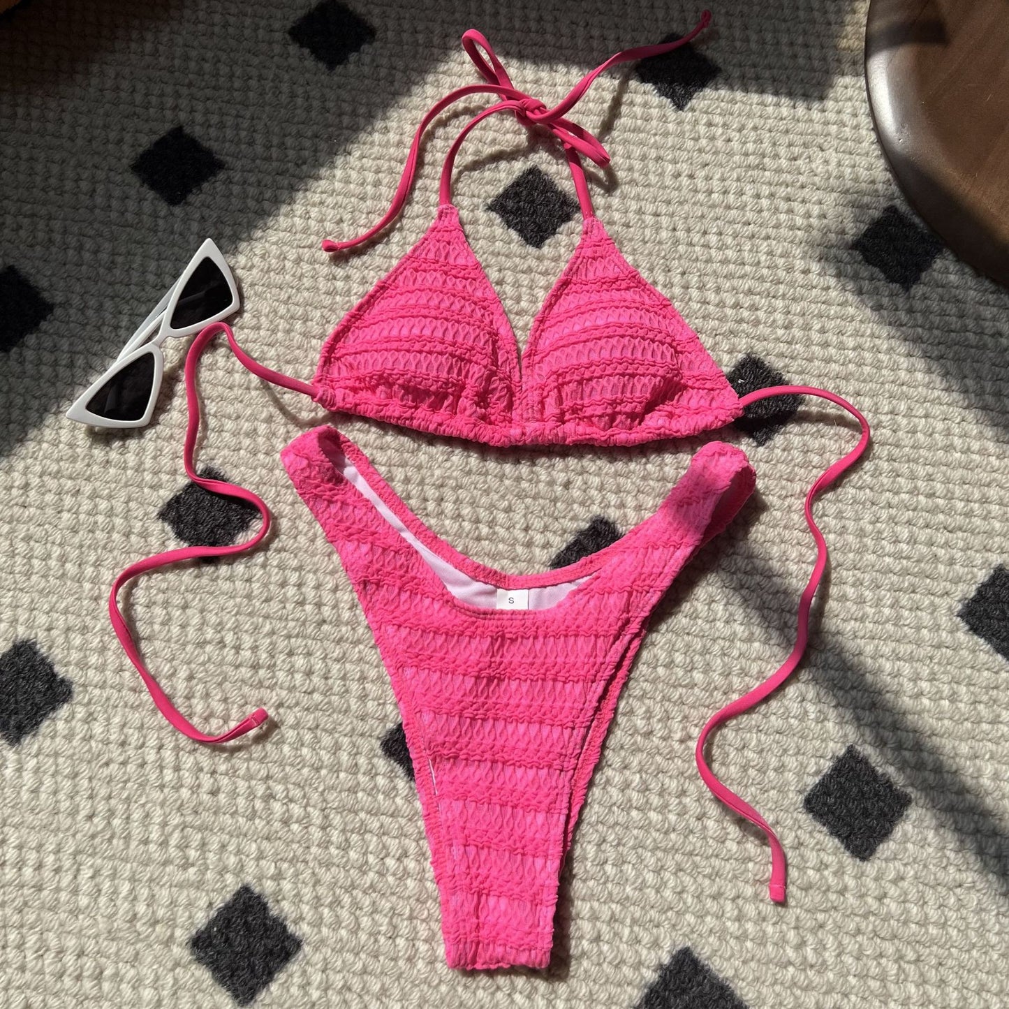 (4 days ready to ship) SY sweet drawstring strap split swimsuit bikini