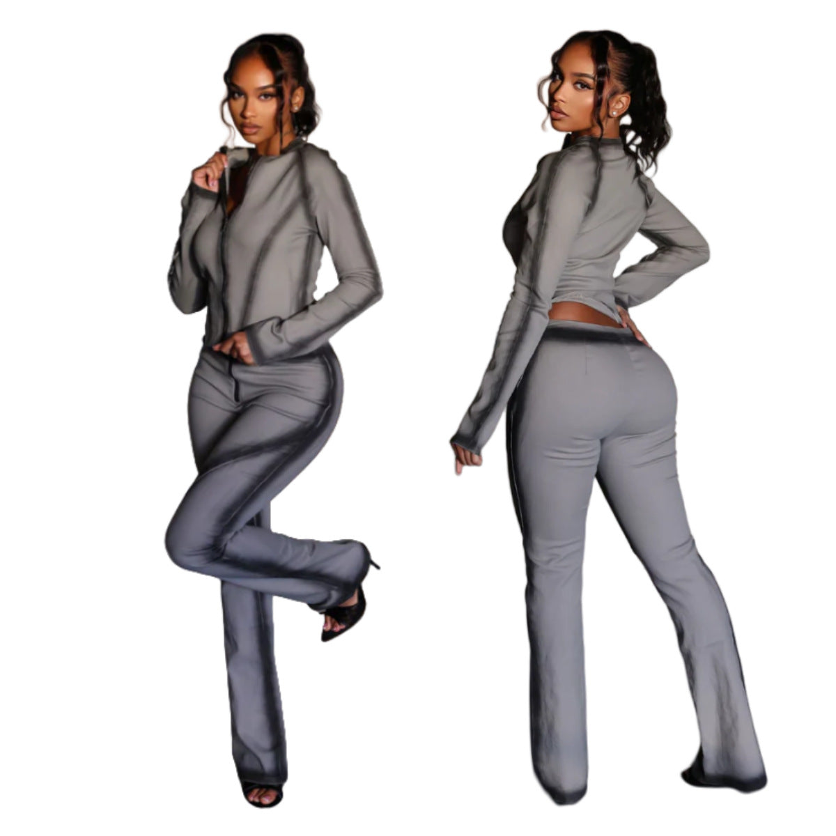 MZ (S-2XL) printed stretch trousers suit MZ88675 slim fit positioning printing suit