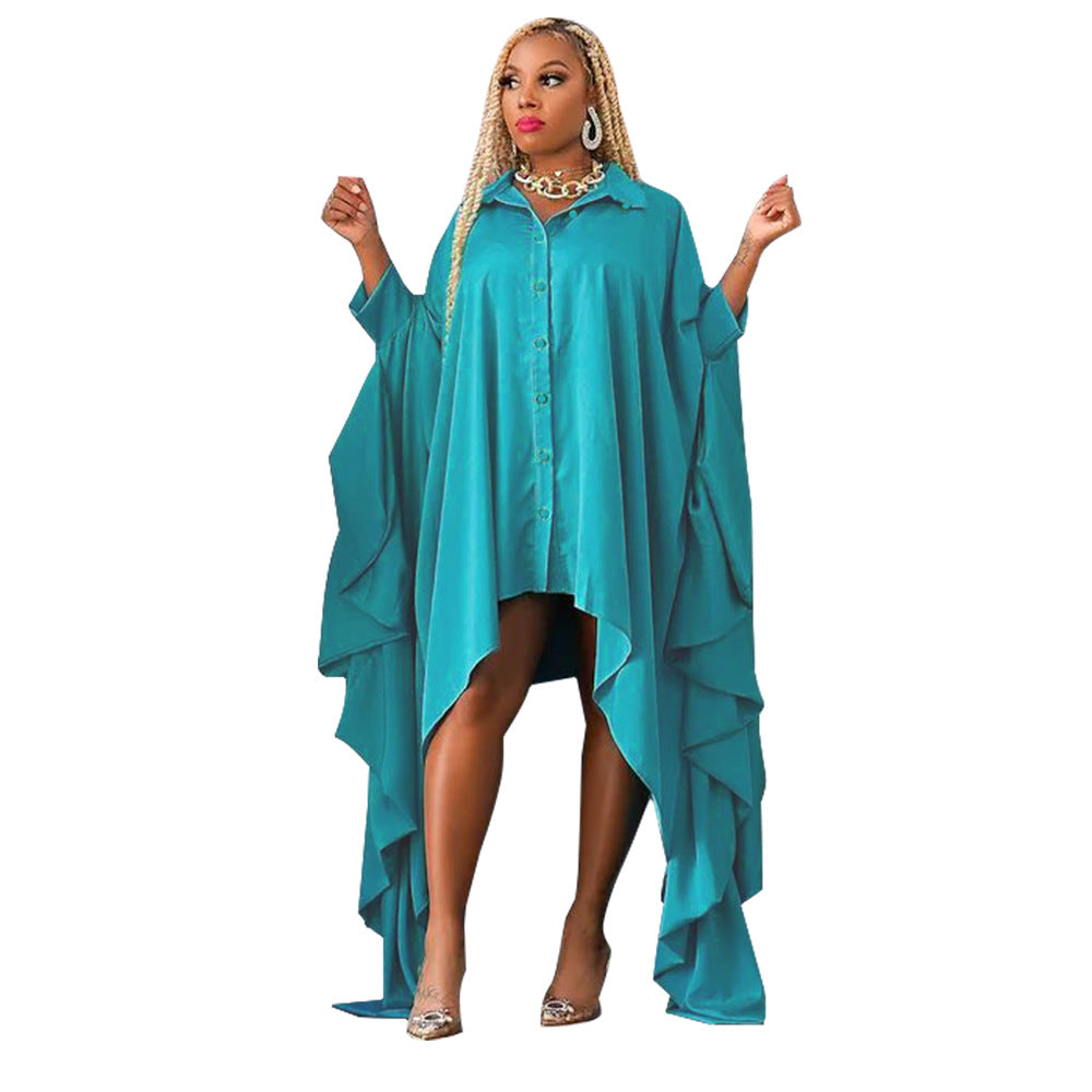 MYF K10324 autumn blouse irregular batwing sleeve dress