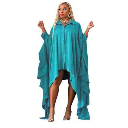 MYF K10324 autumn blouse irregular batwing sleeve dress