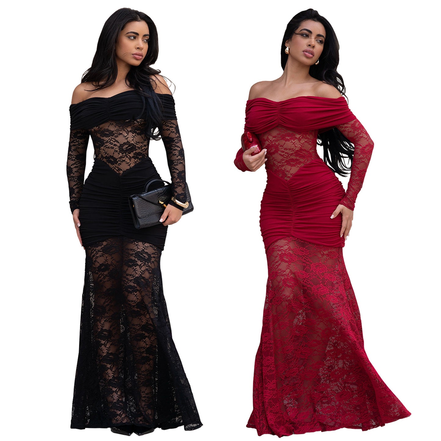 XYZ C7620 off-shoulder lace sheath dress