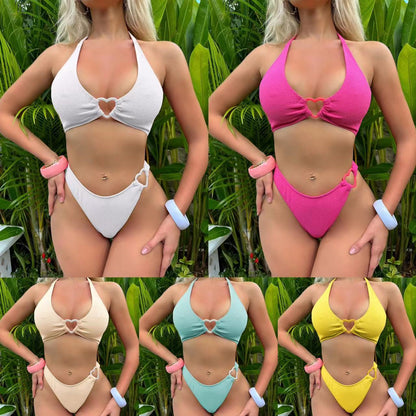(4 days ready to ship) SY love special fabric split swimsuit bikini