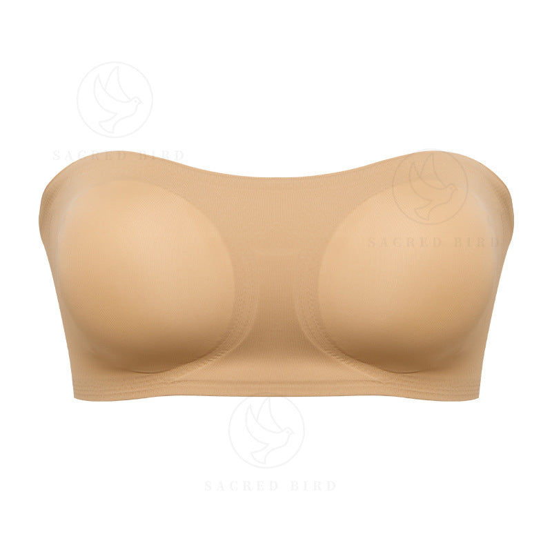 Double-sided open buckle chest cover small chest push up tube top non-slip anti-exposure large size without steel ring bra
