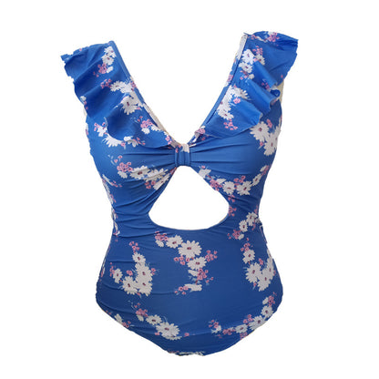 LF (L-4XL) women's one-piece color printing sexy swimsuit plus size
