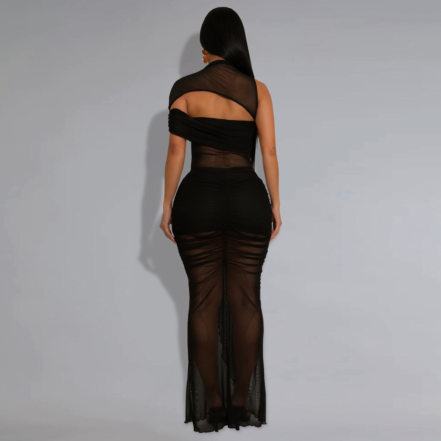 XYZ C7492 sheer mesh arm covering dress suit
