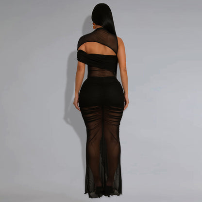 XYZ C7492 sheer mesh arm covering dress suit
