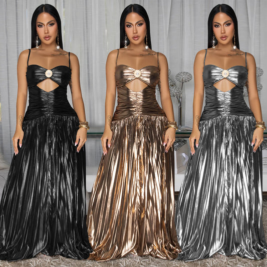 XYZ C7523 sling elegant prom glitter dress