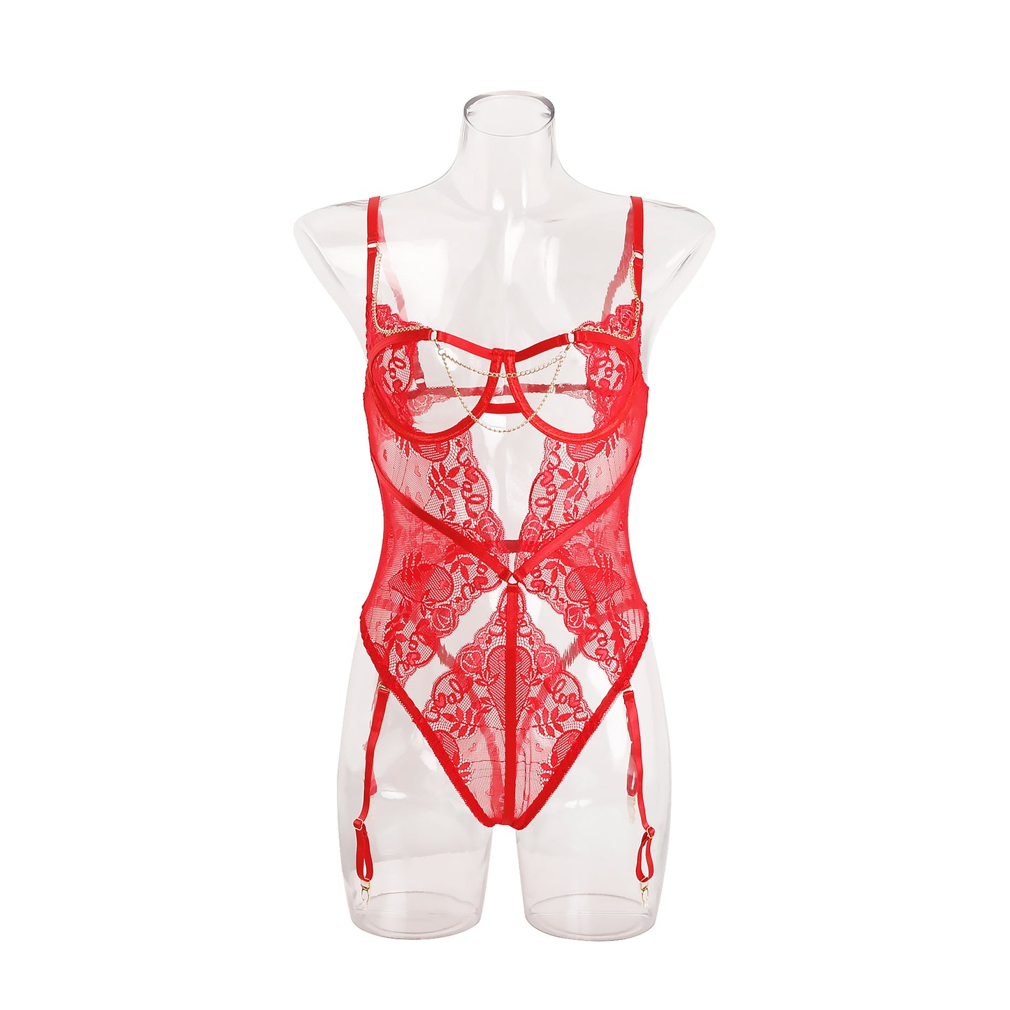 Sexy lingerie lace chain sling temptation hollow jumpsuit