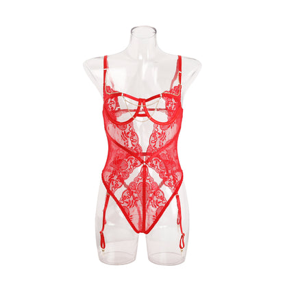 Sexy lingerie lace chain sling temptation hollow jumpsuit