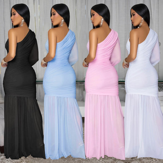 XYZ C7500 crossbody mesh high-end dress