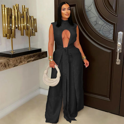 XYZ C7538 lace-up sleeveless trousers suit