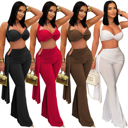 XYZ C7485 summer tube top bandage trousers suit