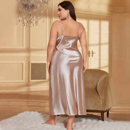 DNL dress plus-sized loose printed nightdress