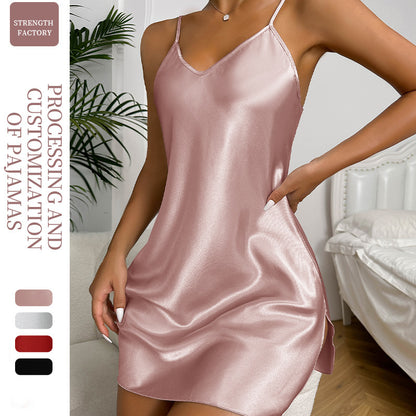 DNL short skirt small sling pure color pure desire nightgown nightdress
