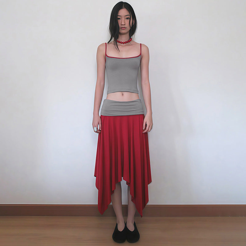 SXR K6S09935A camisole irregular long dress suit