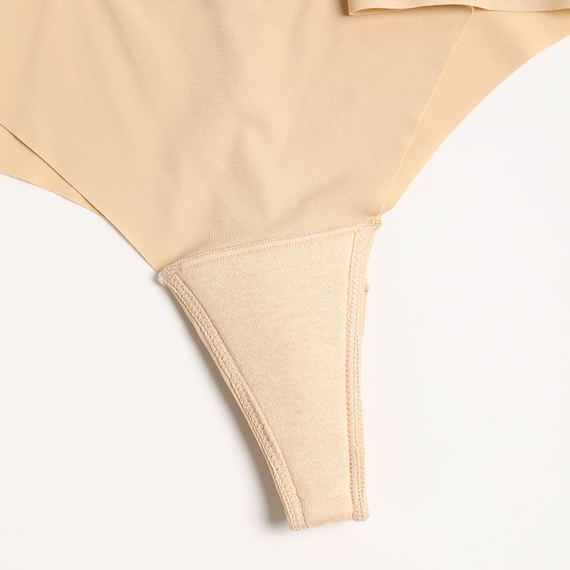 High waist camel toe seamless fitness yoga anti-embarrassment T-back sports T-back