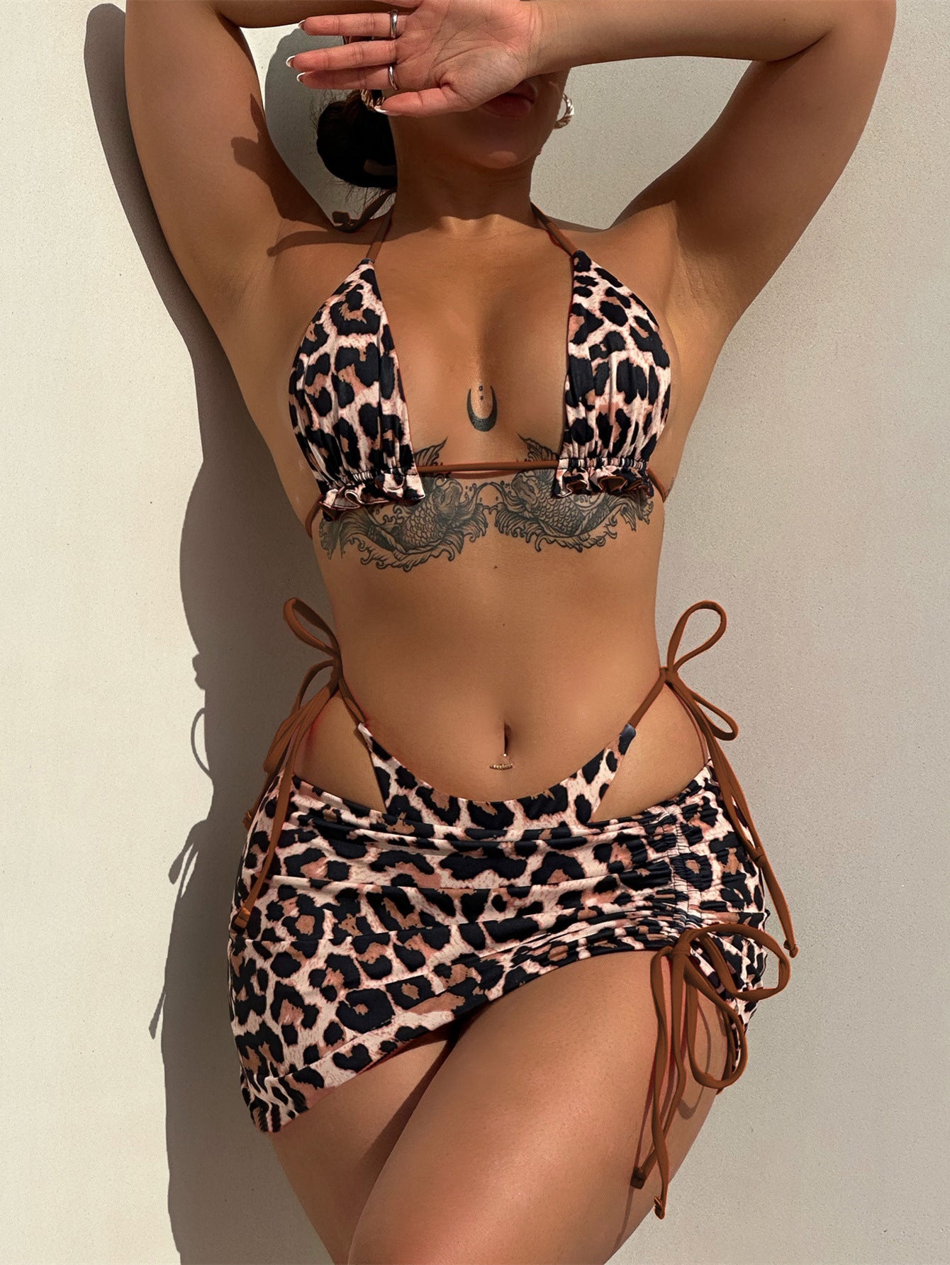 Three Piece swimsuit bikini double-sided wear bikini6594