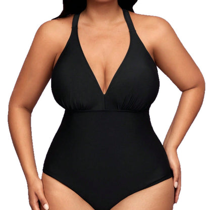 CL (L-4XL) 2026 plus size swimsuit one piece height waistline sexy cross sling adjustable