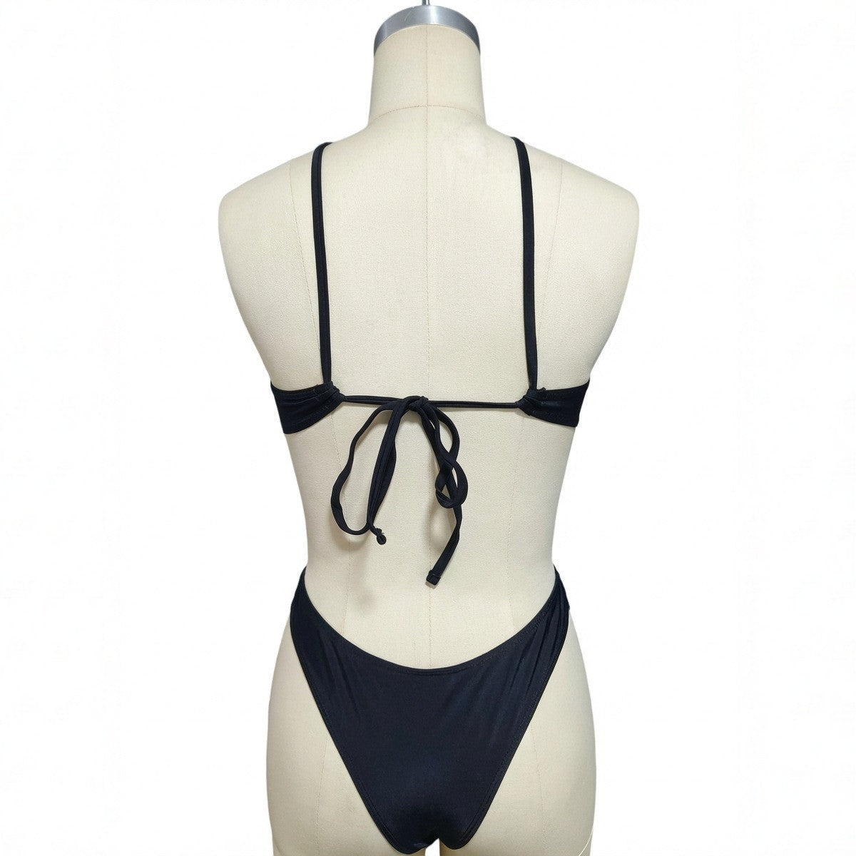 CL (S-XL) 2026 one-piece solid color sexy cross sling hollow bikini one-piece swimsuit for women