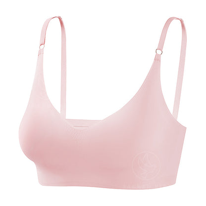 Plus size traceless adjustable push up underwear V-neck without steel ring bra bra thin mould Cup