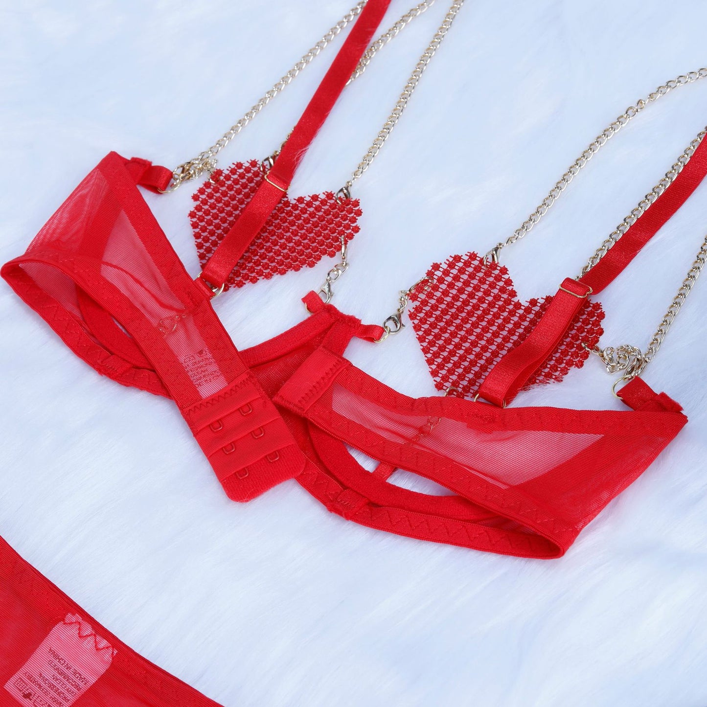 Mesh stitching halter sexy suit hollow out 2116