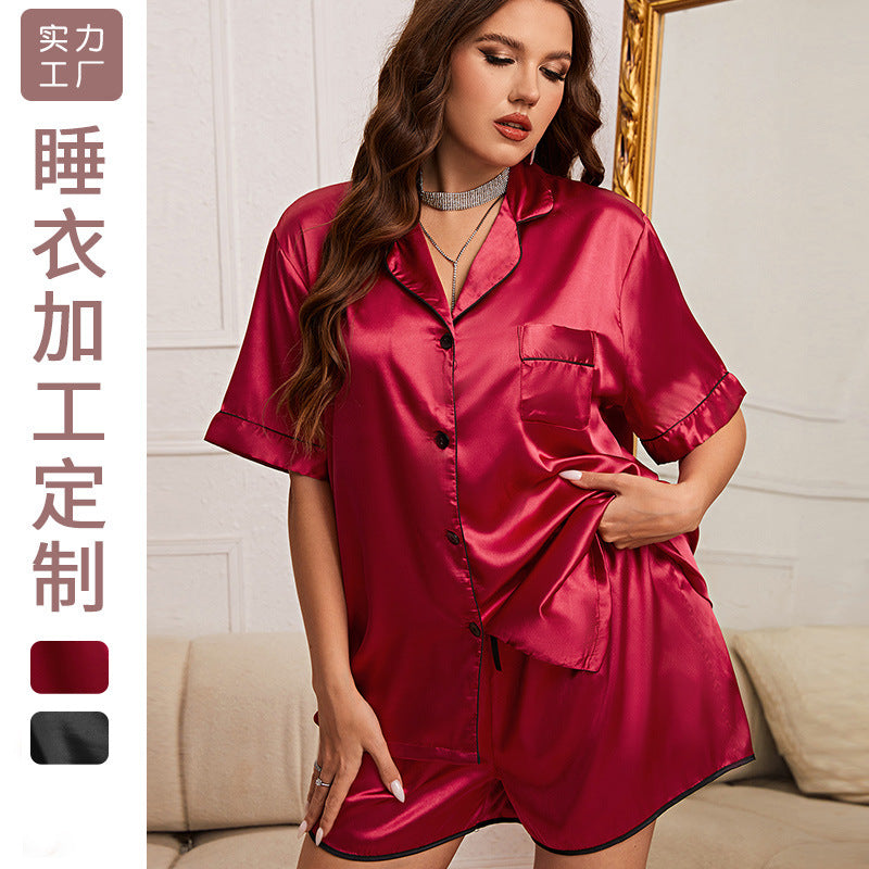 DNL plus size pajamas two-piece set