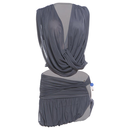 SXR K6S09819A summer pleated V-neck top split skirt outfit