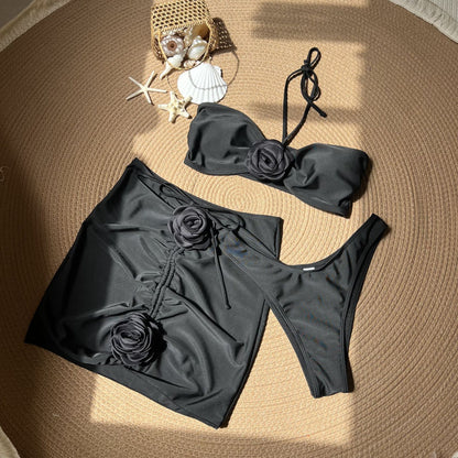 (4 days ready to ship) SY rose sling three-piece bikini