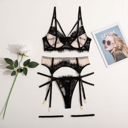 Lace seduction see-through eyelash lace sling body shaping sexy lingerie