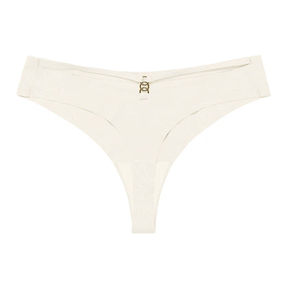 T-shaped panties seamless Ice Silk one-piece Sports yoga plus size metal ring T-back