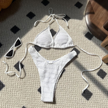 (4 days ready to ship) SY sweet drawstring strap split swimsuit bikini