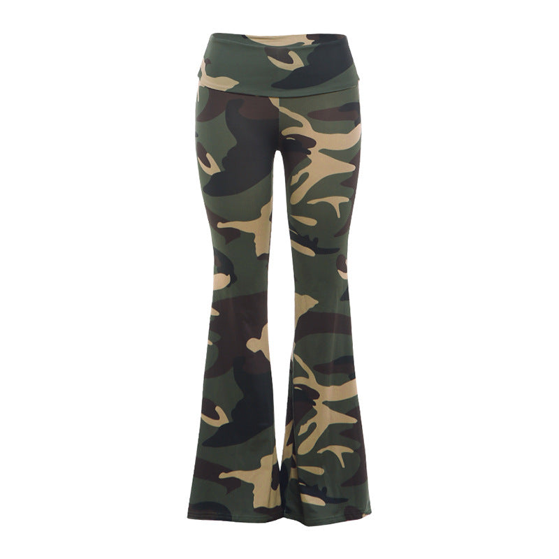 DLS summer cool camouflage printed all-matching sexy low waist slim trousers