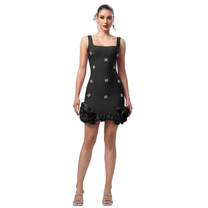 XYZ C7593 elegant rhinestone arm dress short skirt