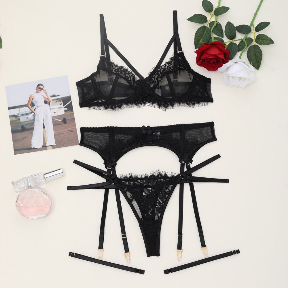 Lace seduction see-through eyelash lace sling body shaping sexy lingerie