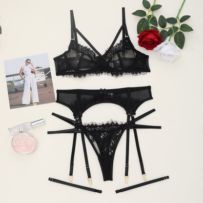 Lace seduction see-through eyelash lace sling body shaping sexy lingerie