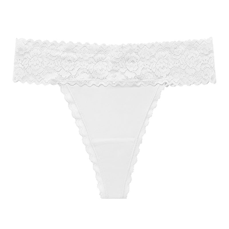 Lace grinding stitching seamless yoga sports T-shaped panties breathable quick-drying T-back