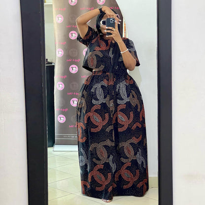 GY (S-3XL) S10710 printed loose wide leg loose loose trousers two-piece set