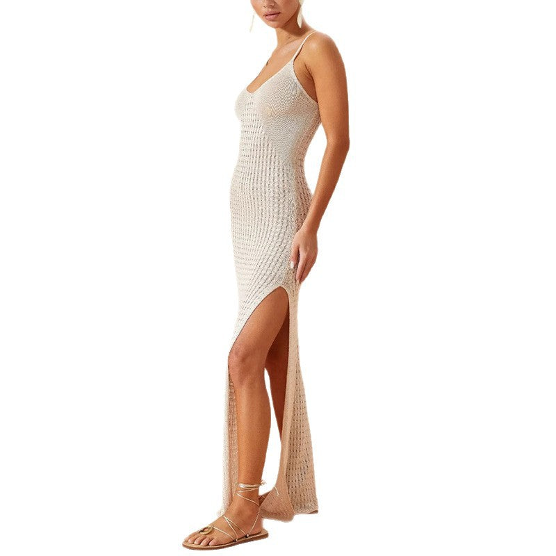 CYB sling side slit pure want to wear women's knitted dress French hip skirt