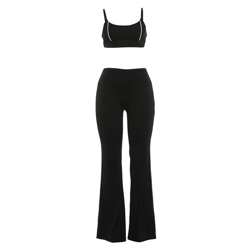 DLS 2026 spring sexy sling vest low waist tight pants sports two-piece set