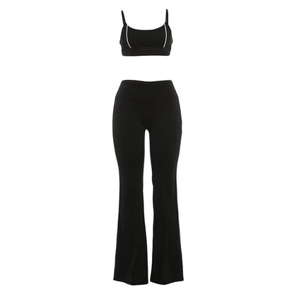 DLS 2026 spring sexy sling vest low waist tight pants sports two-piece set