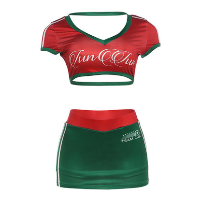 SXR K6S11031A summer crop-top short sleeve T-shirt hip skirt blouse and pants