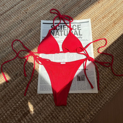 (4 days ready to ship) SY three-point small sunken stripe split bikini
