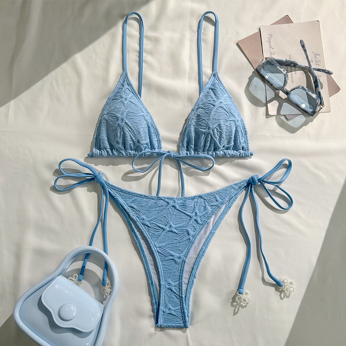 (4 days ready to ship) SY 2026 halter lace-up two-piece bikini