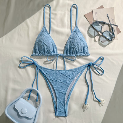 (4 days ready to ship) SY 2026 halter lace-up two-piece bikini