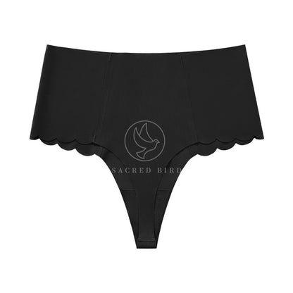 Seamless wavy edge invisible yoga T-shaped hip-shaping high waist large size T-back