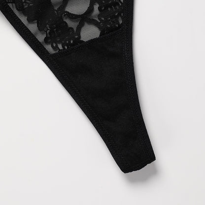 Thin strap sexy T-shaped panties less yoga sports underwear lace large size cotton crotch T-back
