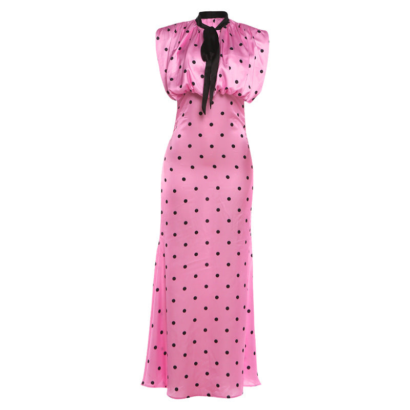 SXR K6D10158A summer polka dot collar waist dress